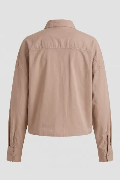 Ladies Cropped Relax Long Sleeve Ribbon Applique Style 01 L/s 01