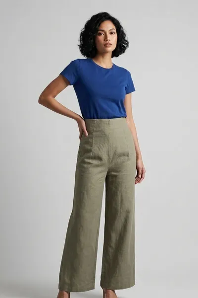 Ladies Linen Wide Leg Trouser (sty#05)