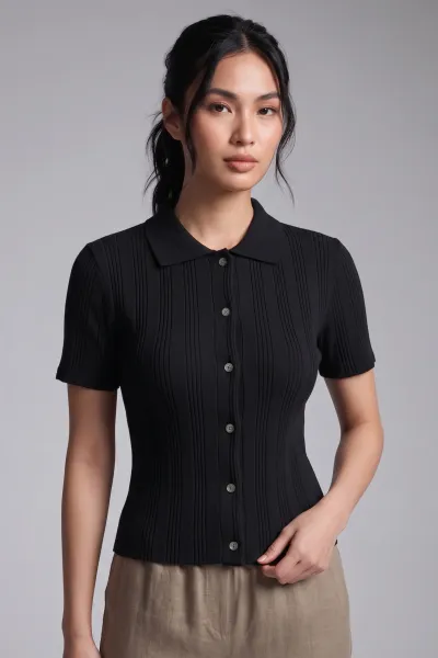 Ladies Ribbed Polo