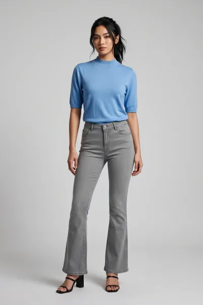 Ladies European Knitted Blouse Casual Top for Women