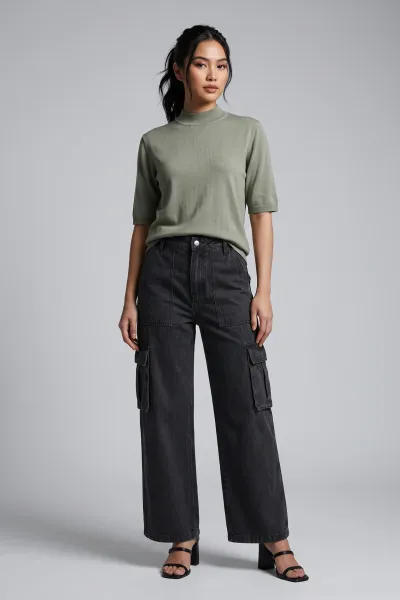 Ladies European Knitted Blouse Casual Top for Women