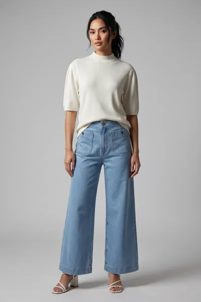 Ladies European Knitted Blouse Casual Top for Women