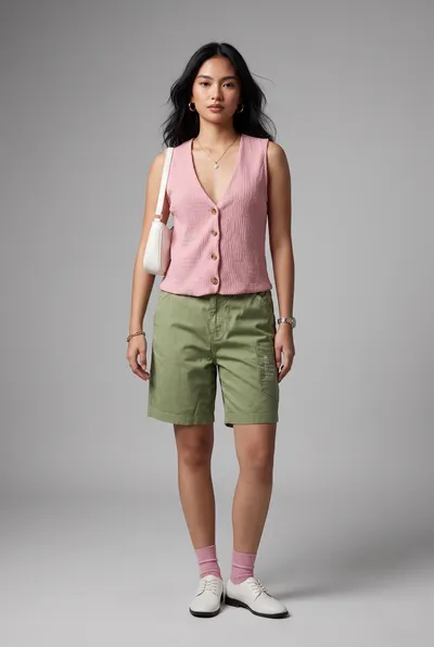 Women's Textured Button Front Sleeveless Top