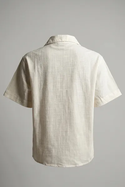 Oversize Short Sleeve Linen Polo Shirt