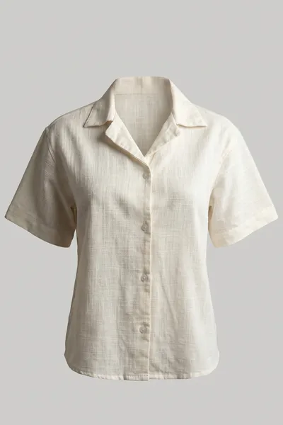 Oversize Short Sleeve Linen Polo Shirt