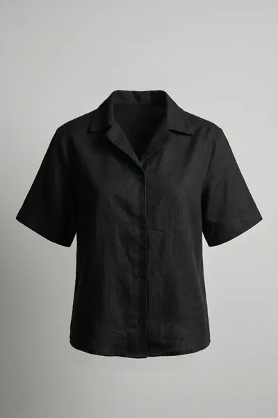 Oversize Short Sleeve Linen Polo Shirt