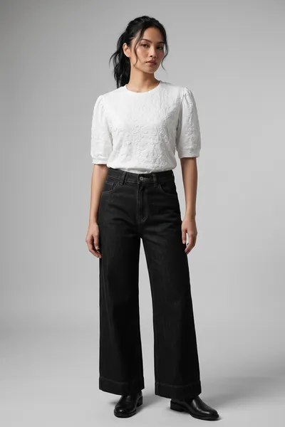 Lace Sleeve Fabric Ladies Blouse