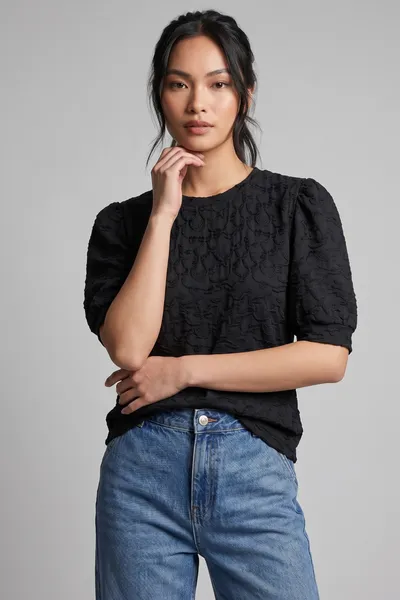 Lace Sleeve Fabric Ladies Blouse