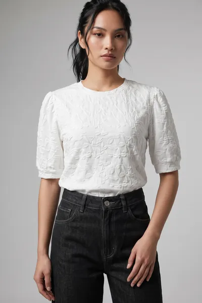 Lace Sleeve Fabric Ladies Blouse