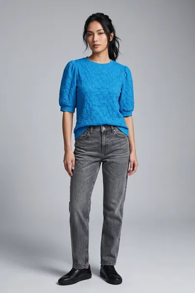 Lace Sleeve Fabric Ladies Blouse