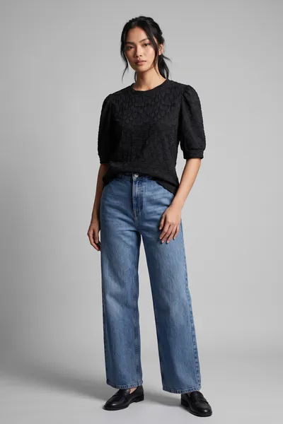 Lace Sleeve Fabric Ladies Blouse
