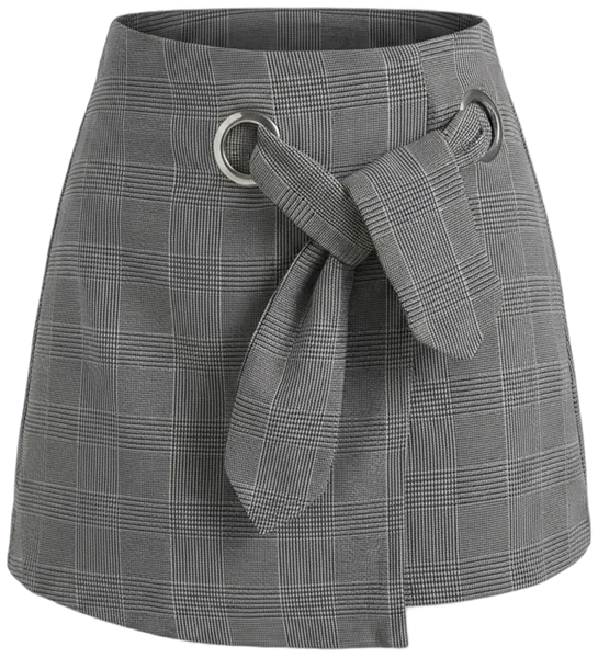 Skort Tie Front Chekered